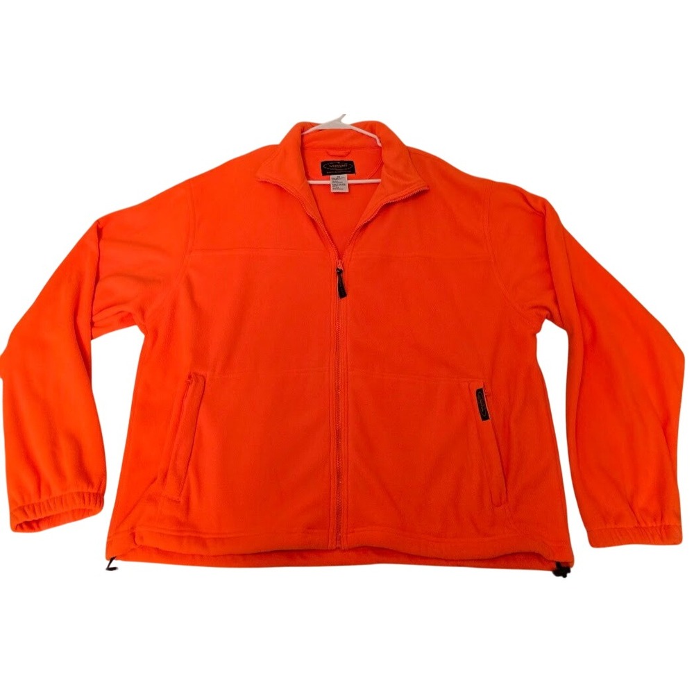 Yukon Gear Mens Blaze Orange Full Zip Fleece Jacket XL Hunting Safety FLJ-B
